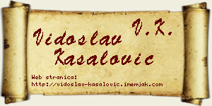 Vidoslav Kasalović vizit kartica